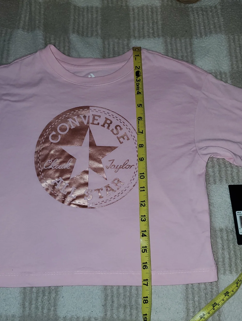 5 for $25 | NWT Converse Big Girls Cherry Blossom Boxy Rose Gold Logo Tee